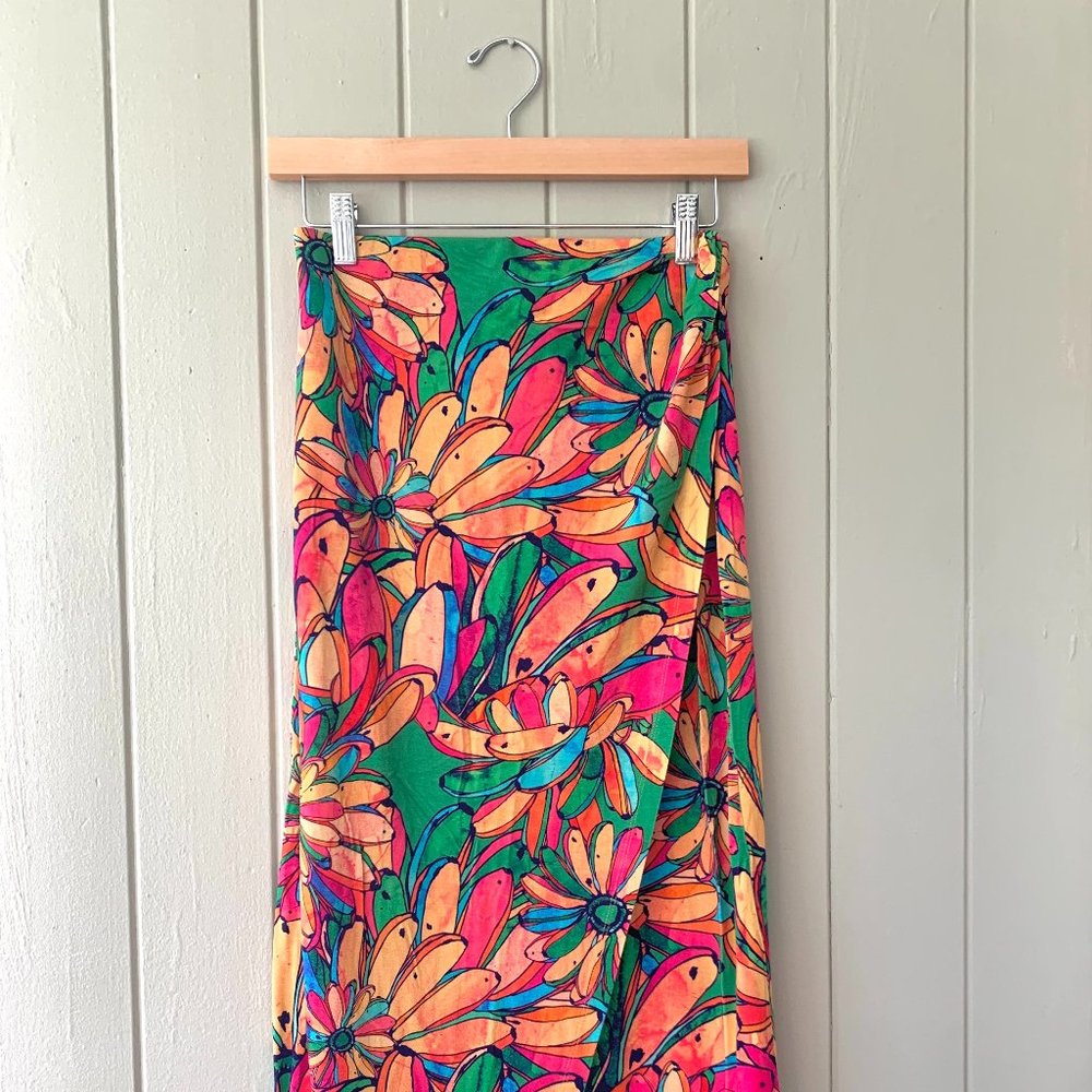 Anthropologie Floral Banana Skirt Size Extra Small